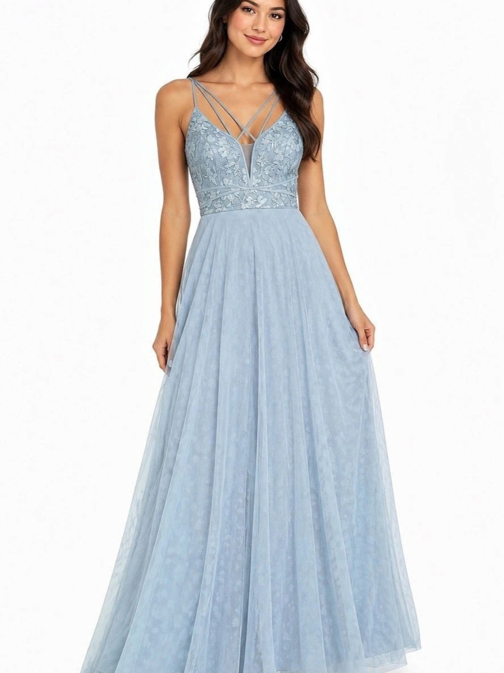 Candalite Women’s Blue Lace Gown Size 2x NWT